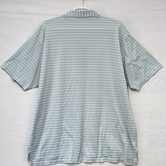 Peter Millar Golf Polo Shirt Men’s XXL Blue Yellow Stripe Performance Athleisure - Picture 7 of 11